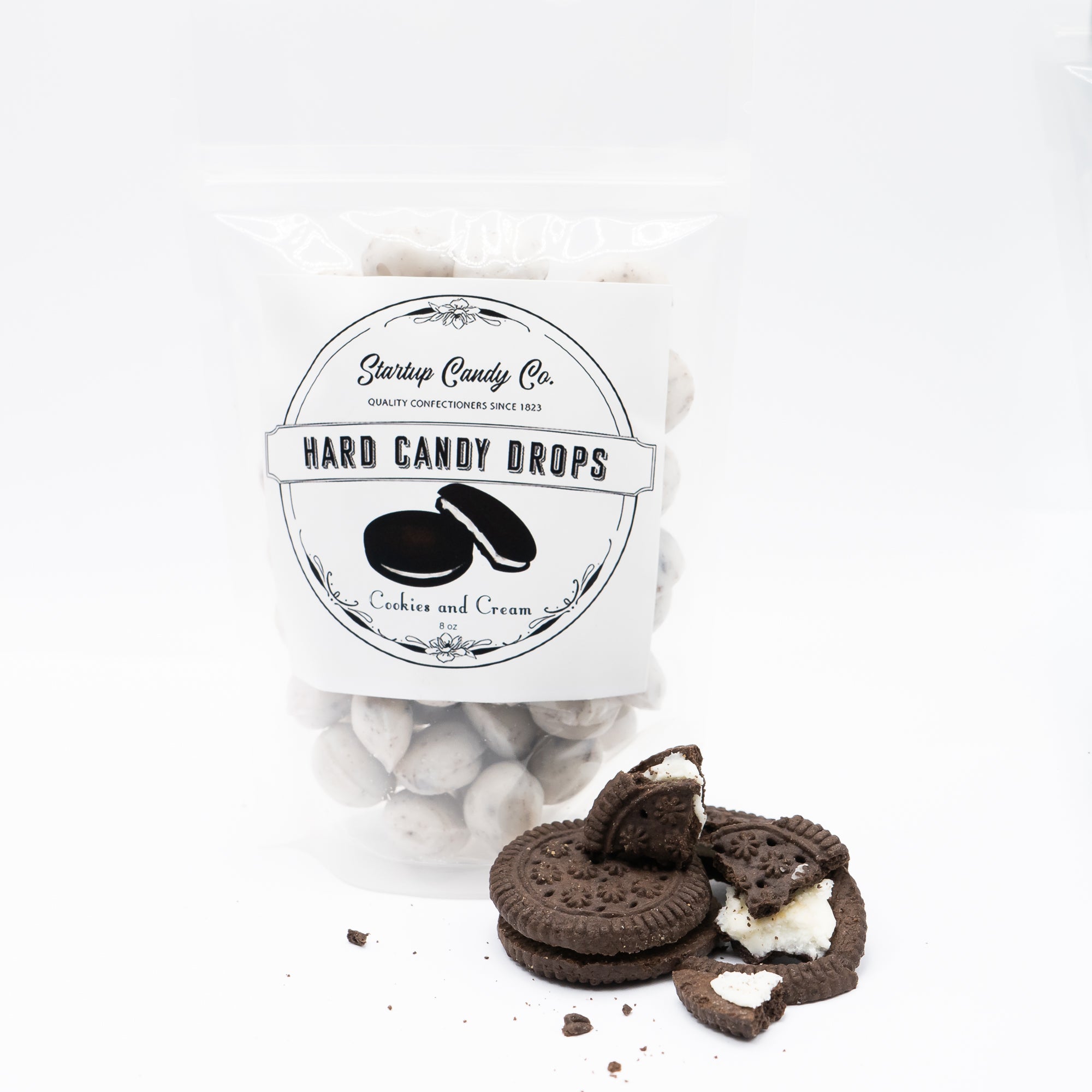 Sugar Rush - Old Fashioned Hard Candy Drops - 4 Flavor Variety Pack-Bubblegum, Cotton Candy, Marshmallow, and Cookies & Cream
